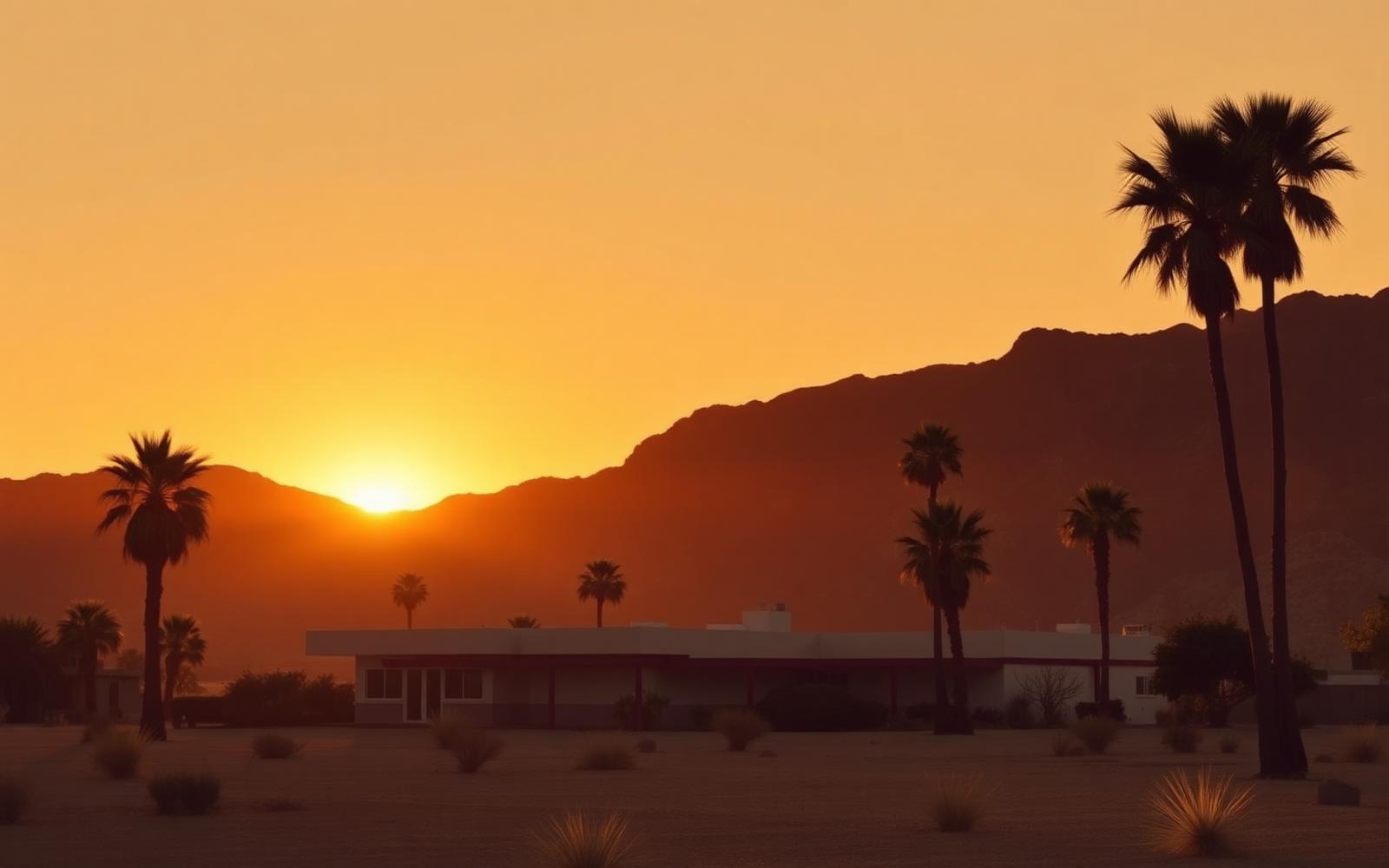 Sunset over Palm Springs, California